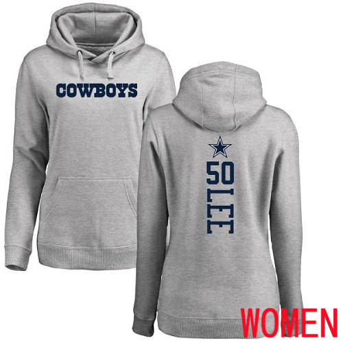 Women Dallas Cowboys Ash Sean Lee Backer #50 Pullover NFL Hoodie Sweatshirts->women nfl jersey->Women Jersey